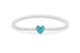 Heart Flexible Bracelet in DSC0889 Aqua - Silver memorial jewellery