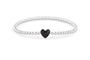 Heart Flexible Bracelet in DSC0889 Black - Silver memorial jewellery