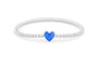 Heart Flexible Bracelet in DSC0889 Blue - Silver memorial jewellery
