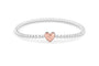 Heart Flexible Bracelet in DSC0889 Blush - Silver memorial jewellery