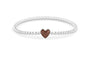 Heart Flexible Bracelet in DSC0889 Brown - Silver memorial jewellery