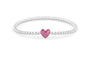 Heart Flexible Bracelet in DSC0889 Fluo Pink - Silver memorial jewellery