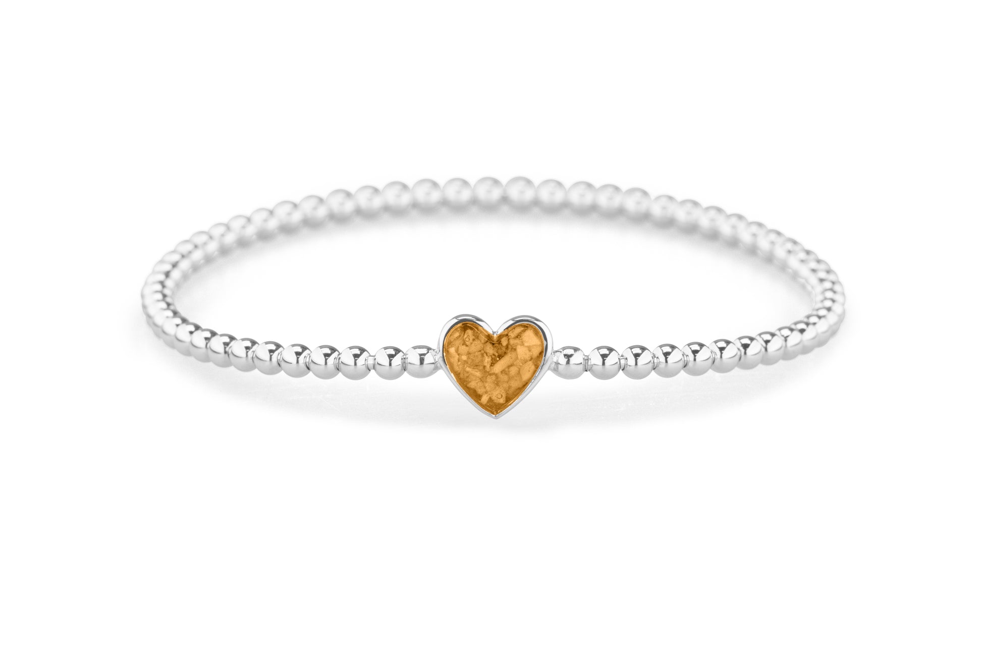 Heart Flexible Bracelet in DSC0889 Gold - Silver memorial jewellery