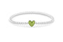 Heart Flexible Bracelet in DSC0889 Green - Silver memorial jewellery