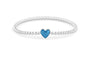 Heart Flexible Bracelet in DSC0889 Marine Blue - Silver memorial jewellery
