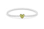 Heart Flexible Bracelet in DSC0889 Olive - Silver memorial jewellery