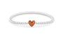 Heart Flexible Bracelet in DSC0889 Orange - Silver memorial jewellery