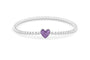 Heart Flexible Bracelet in DSC0889 Purple - Silver memorial jewellery