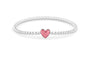 Heart Flexible Bracelet in DSC0889 Soft Pink - Silver memorial jewellery