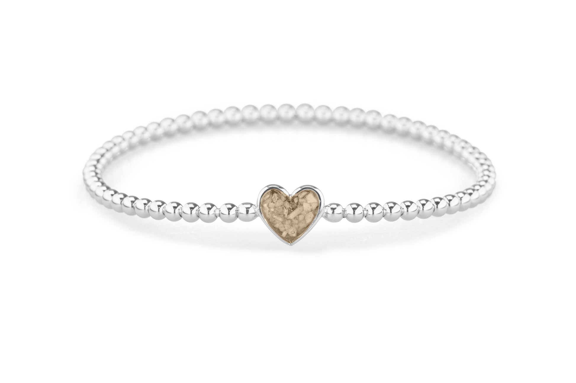 Heart Flexible Bracelet in DSC0889 Transparent - Silver memorial jewellery