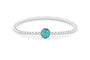 Plain Round Flexible Bracelet in DSC0891 Aqua - Silver memorial jewellery