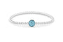 Plain Round Flexible Bracelet in DSC0891 Baby Blue - Silver memorial jewellery