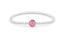 Plain Round Flexible Bracelet in DSC0891 Fluo Pink - Silver memorial jewellery