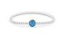 Plain Round Flexible Bracelet in DSC0891 Marine Blue - Silver memorial jewellery