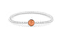 Plain Round Flexible Bracelet in DSC0891 Orange - Silver memorial jewellery