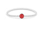 Plain Round Flexible Bracelet in DSC0891 Red - Silver memorial jewellery