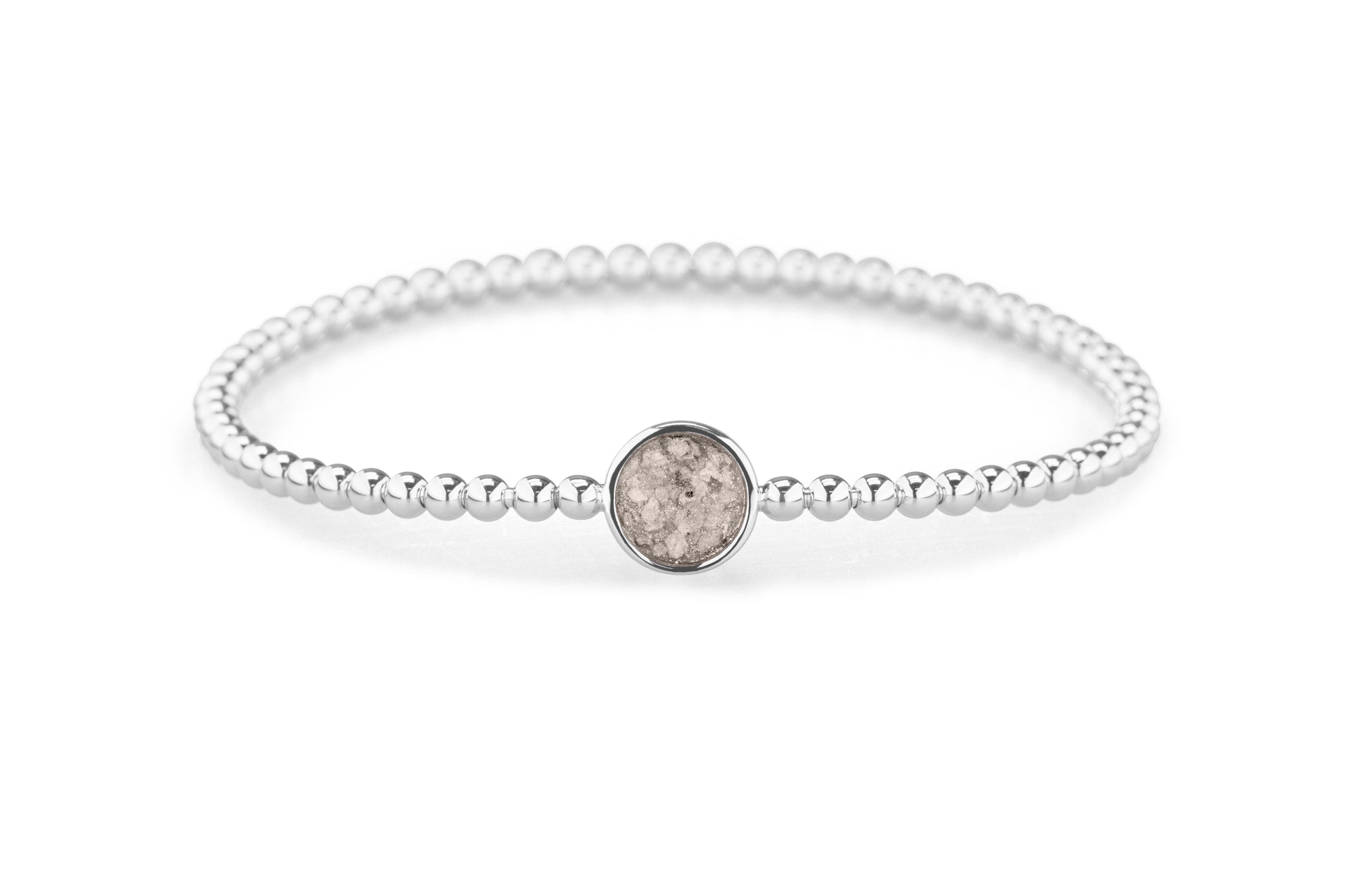 Plain Round Flexible Bracelet in DSC0891 Silver - Silver memorial jewellery