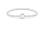 Plain Round Flexible Bracelet in DSC0891 White - Silver memorial jewellery