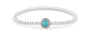 Round Gem Flexible Bracelet in DSC0892 Aqua - Silver memorial jewellery