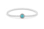 Round Gem Flexible Bracelet in DSC0892 Aqua - Silver memorial jewellery