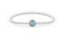 Round Gem Flexible Bracelet in DSC0892 Baby Blue - Silver memorial jewellery