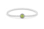 Round Gem Flexible Bracelet in DSC0892 Green - Silver memorial jewellery