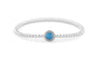 Round Gem Flexible Bracelet in DSC0892 Marine Blue - Silver memorial jewellery
