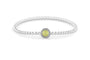 Round Gem Flexible Bracelet in DSC0892 Olive - Silver memorial jewellery