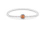 Round Gem Flexible Bracelet in DSC0892 Orange - Silver memorial jewellery