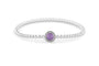 Round Gem Flexible Bracelet in DSC0892 Purple - Silver memorial jewellery