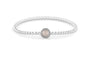 Round Gem Flexible Bracelet in DSC0892 Silver - Silver memorial jewellery