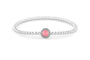 Round Gem Flexible Bracelet in DSC0892 Soft Pink - Silver memorial jewellery