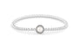 Round Gem Flexible Bracelet in DSC0892 White - Silver memorial jewellery