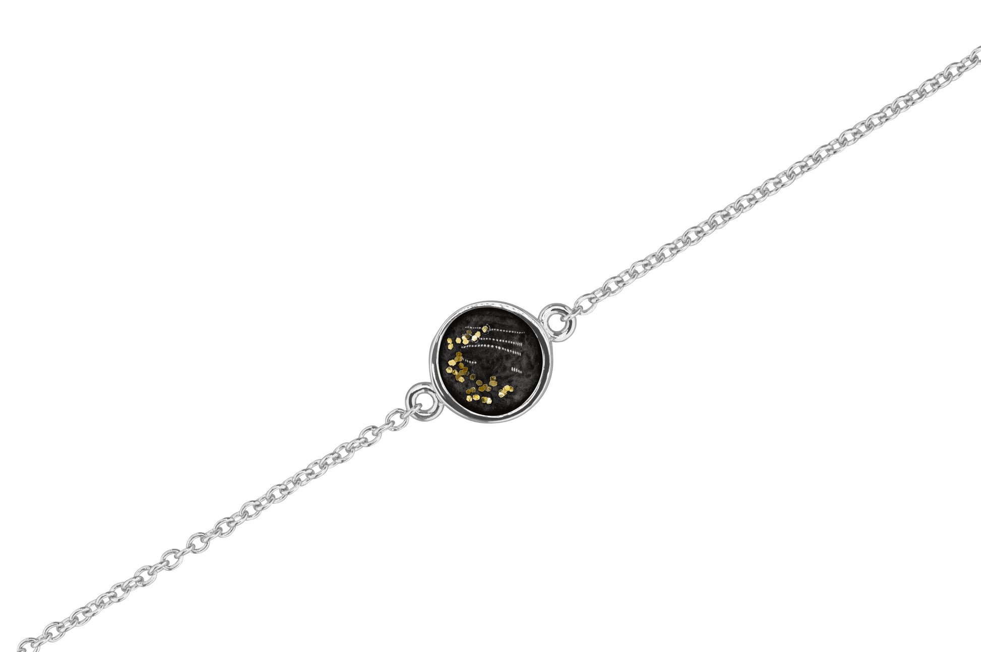 Round Chain Bracelet in DSC0902 Black - Silver memorial jewellery