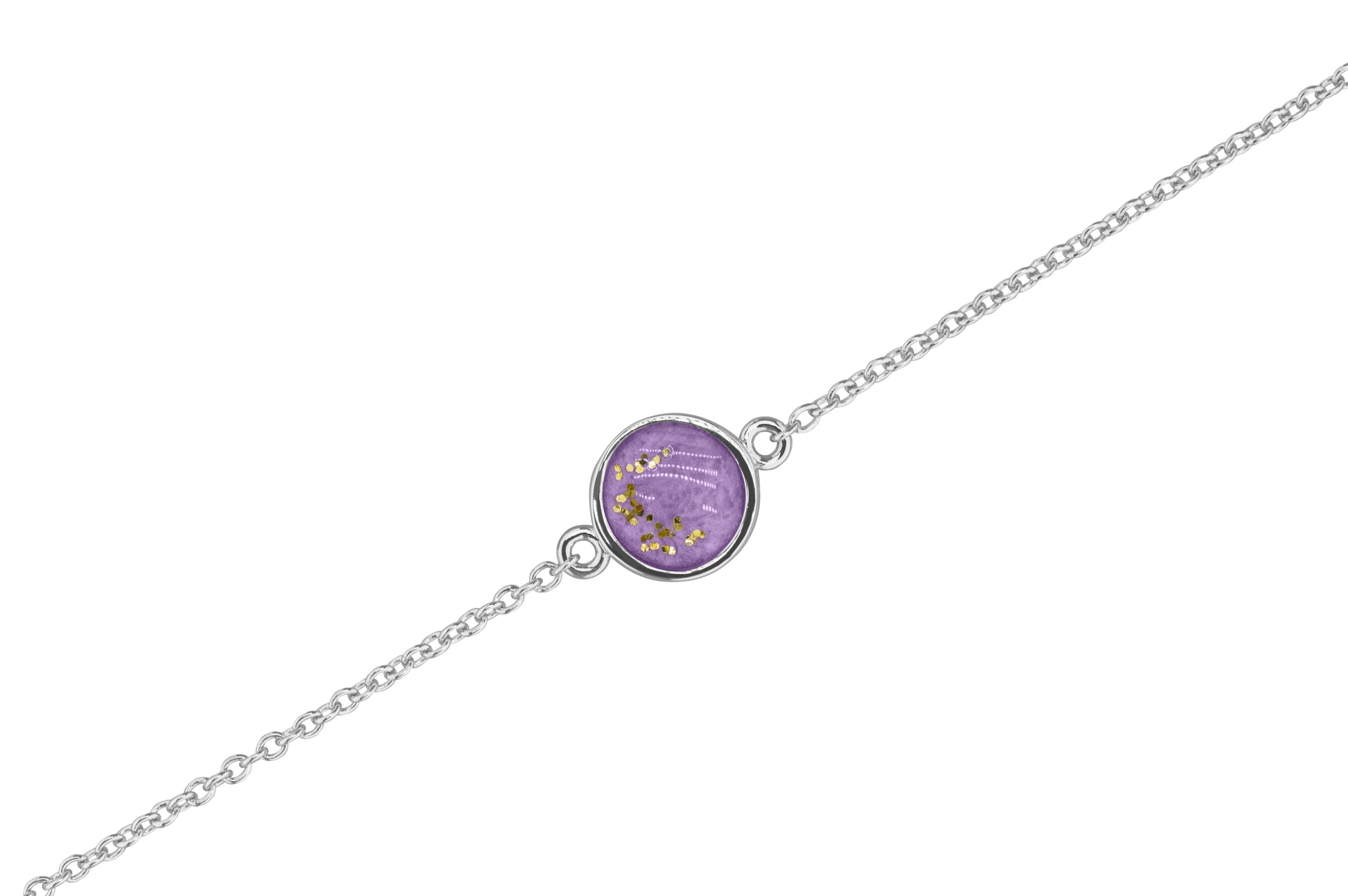 Round Chain Bracelet in DSC0902 Purple - Silver memorial jewellery