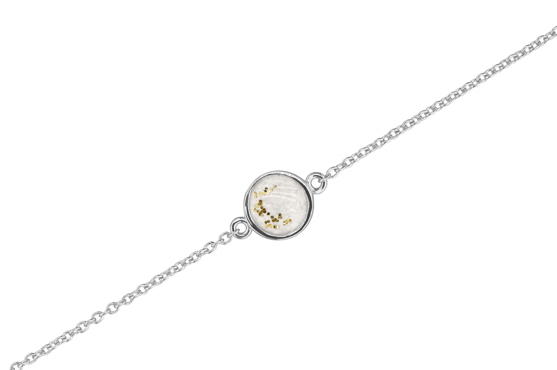 Round Chain Bracelet in DSC0902 White - Silver memorial jewellery