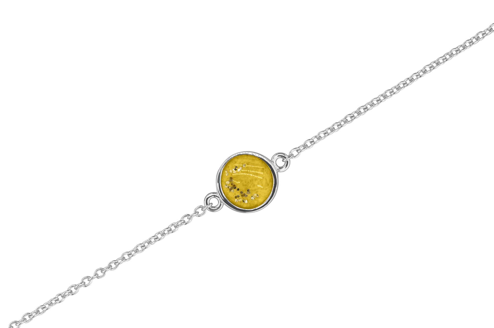 Round Chain Bracelet in DSC0902 Yellow - Silver memorial jewellery