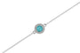 Round Gem Chain Bracelet in DSC0904 Aqua - Silver memorial jewellery
