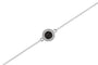 Round Gem Chain Bracelet in DSC0904 Black - Silver memorial jewellery