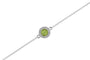 Round Gem Chain Bracelet in DSC0904 Green - Silver memorial jewellery