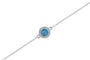 Round Gem Chain Bracelet in DSC0904 Marine Blue - Silver memorial jewellery