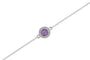 Round Gem Chain Bracelet in DSC0904 Purple - Silver memorial jewellery