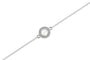 Round Gem Chain Bracelet in DSC0904 White - Silver memorial jewellery