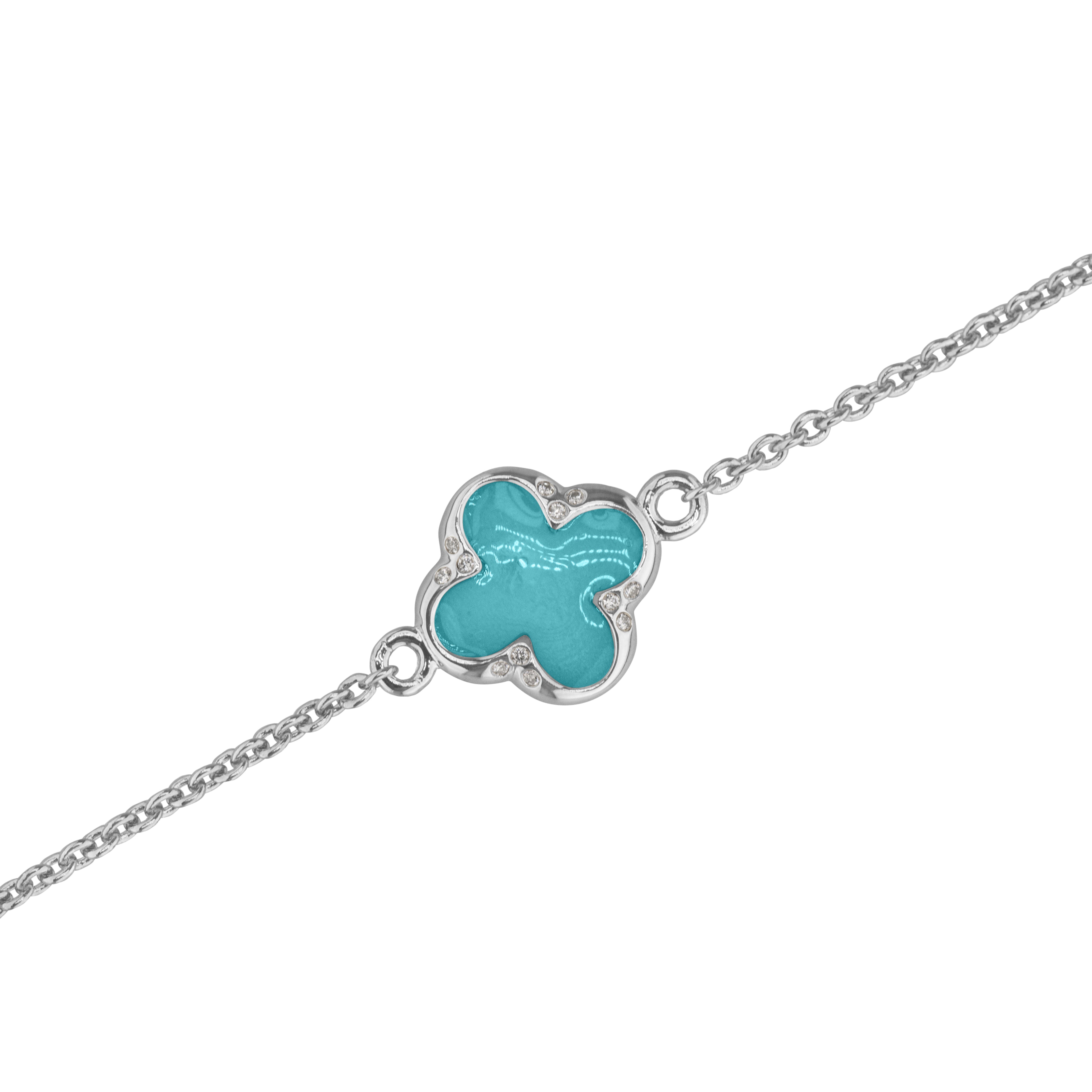 Clover Bracelet in DSC0907 Aqua - Silver memorial jewellery