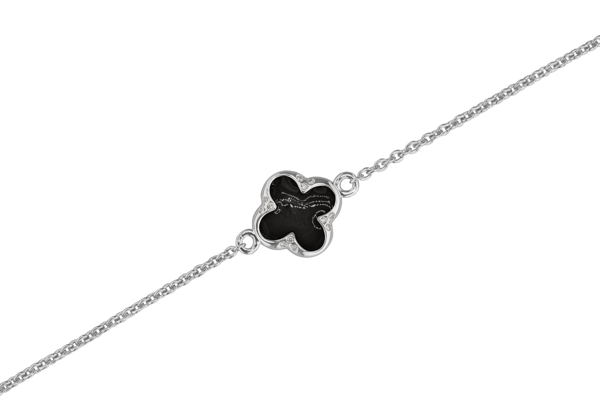 Clover Bracelet in DSC0907 Black - Silver memorial jewellery