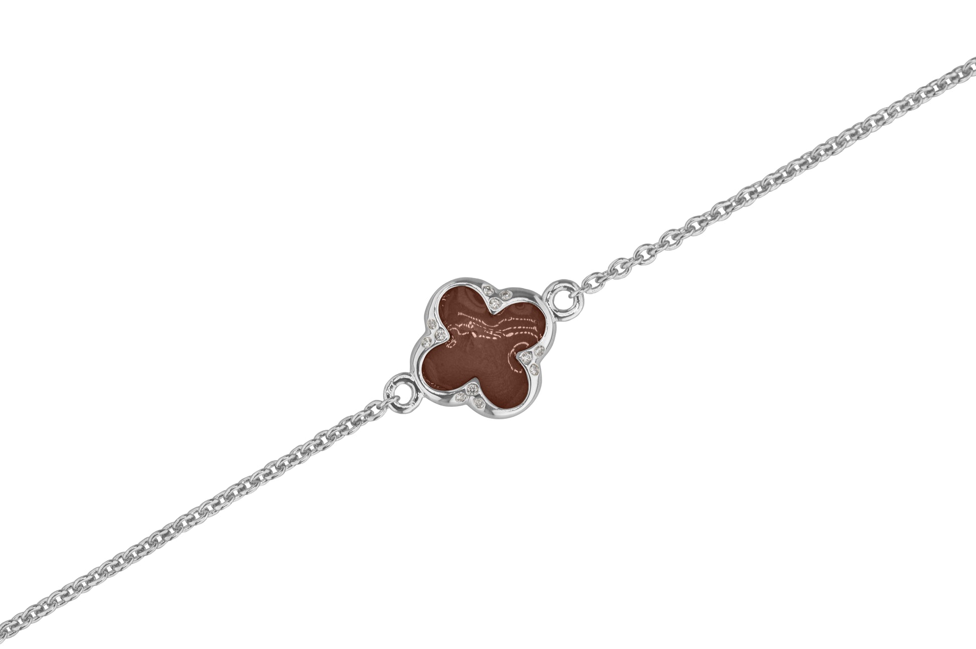 Clover Bracelet in DSC0907 Brown - Silver memorial jewellery