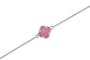 Clover Bracelet in DSC0907 Fluo Pink - Silver memorial jewellery