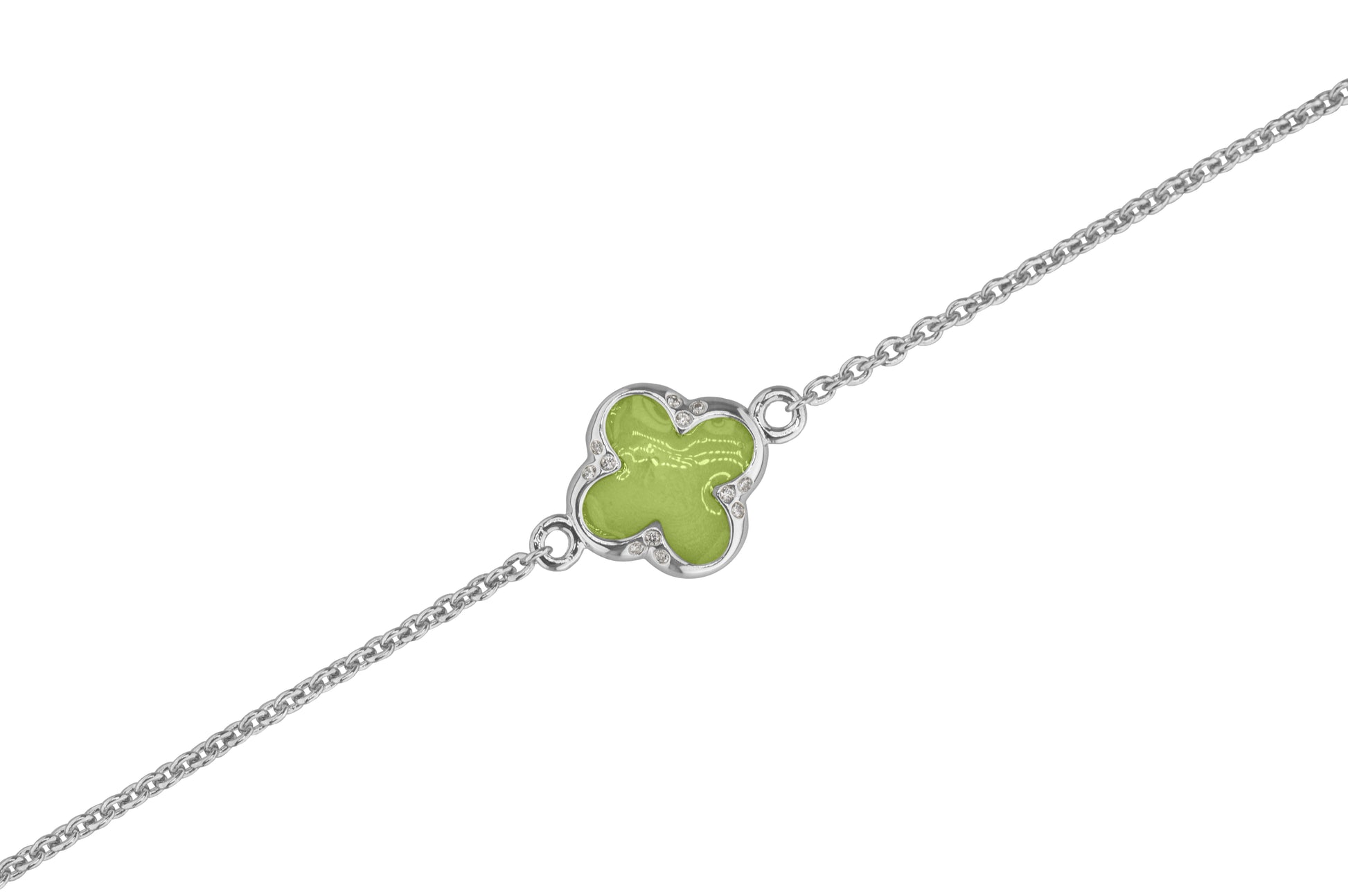 Clover Bracelet in DSC0907 Green - Silver memorial jewellery