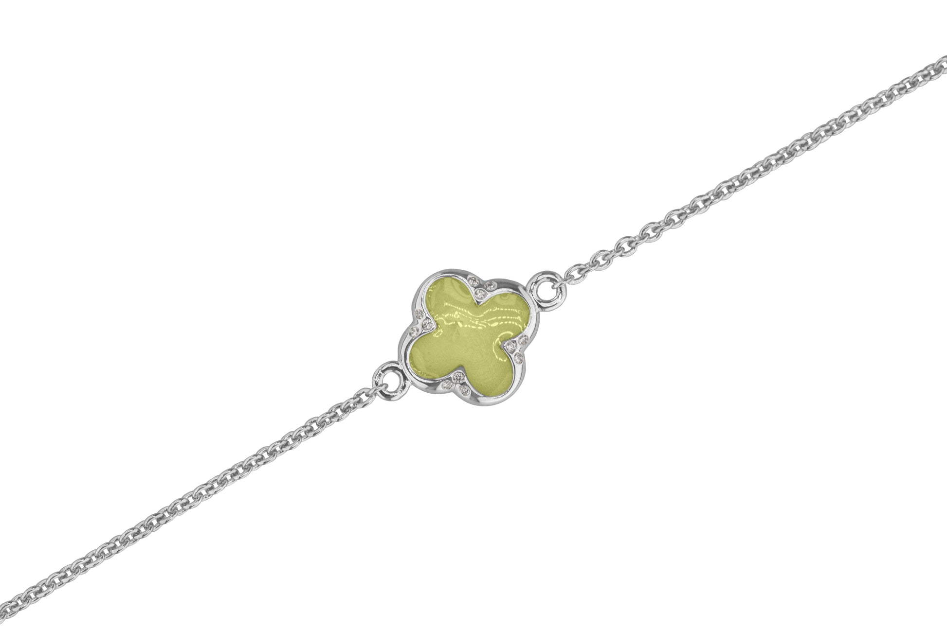 Clover Bracelet in DSC0907 Olive - Silver memorial jewellery