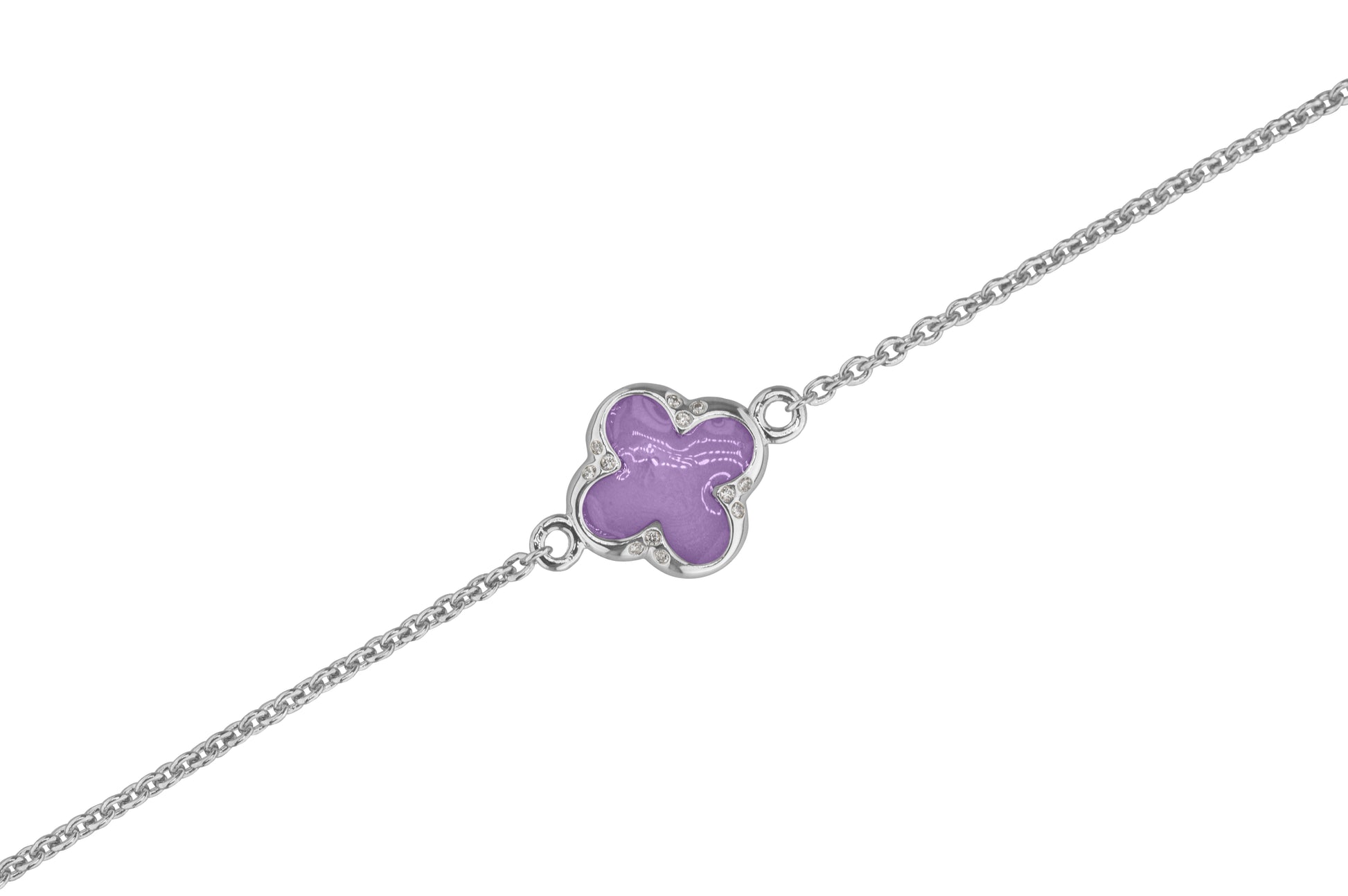 Clover Bracelet in DSC0907 Purple - Silver memorial jewellery